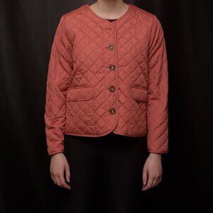 Coral Bay Pink Utility Jacket Quilted Waist-Length